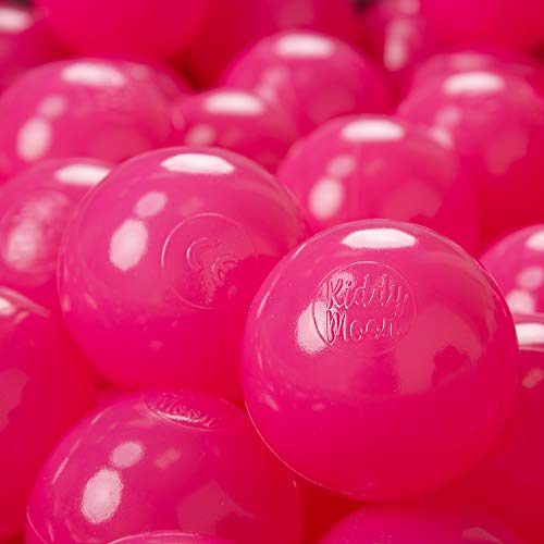KiddyMoon 100 ∅ 7Cm Kinder Bälle Spielbälle Für Bällebad Baby Einfarbige Plastikbälle Made In EU, Dunkel Pink von KiddyMoon