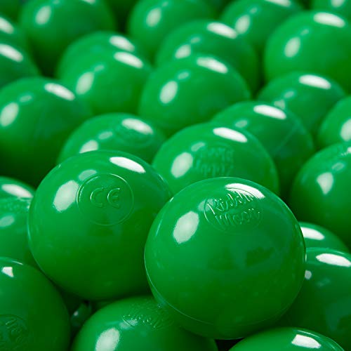 KiddyMoon 100 ∅ 7Cm Kinder Bälle Spielbälle Für Bällebad Baby Einfarbige Plastikbälle Made In EU, Grün von KiddyMoon