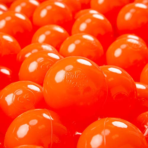 KiddyMoon 100 ∅ 7Cm Kinder Bälle Spielbälle Für Bällebad Baby Einfarbige Plastikbälle Made In EU, Orange von KiddyMoon