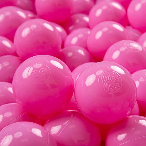 KiddyMoon 100 ∅ 7Cm Kinder Bälle Spielbälle Für Bällebad Baby Einfarbige Plastikbälle Made In EU, Rosa von KiddyMoon