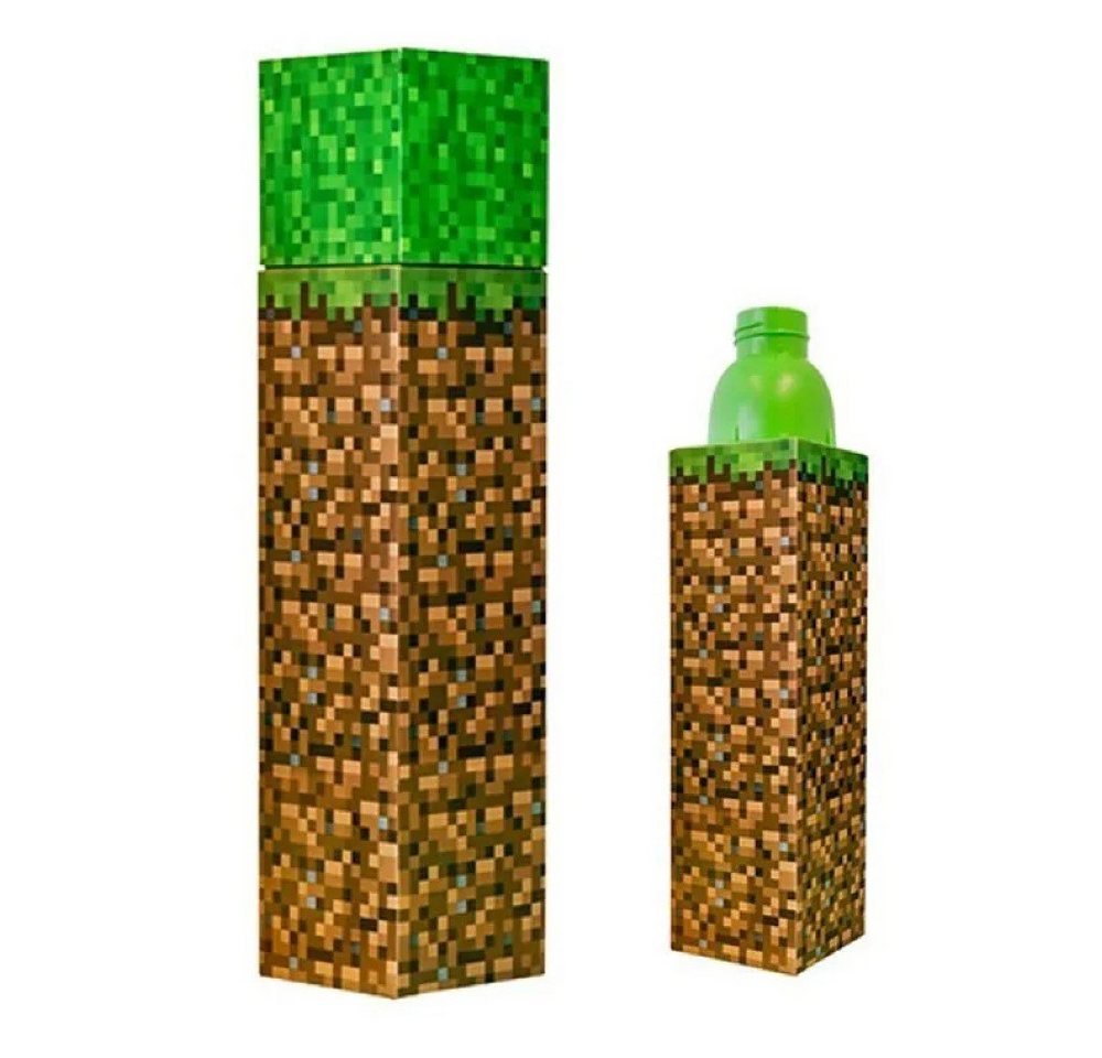 Kids Euroswan Trinkflasche Minecraft Trinkflasche in Form des Würfels aus dem Spiel Erde Grass von Kids Euroswan