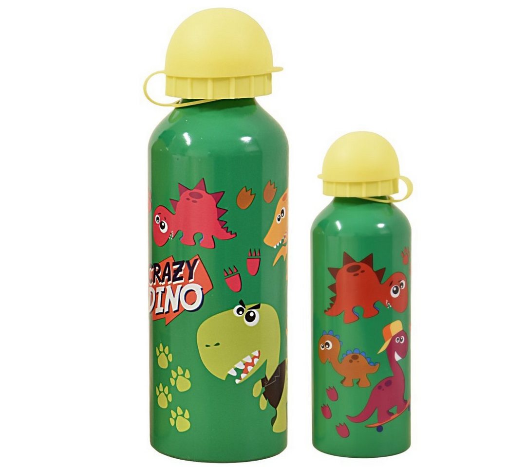 Kids Licensing Trinkflasche Crazy Dino Dinosaurier, Alu-Trinkflasche 500 ml von Kids Licensing