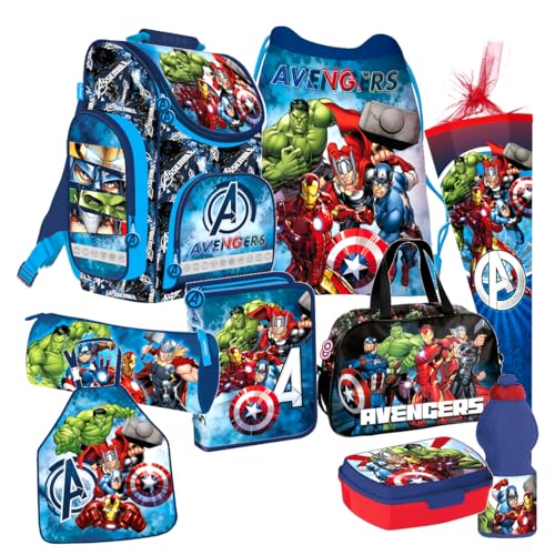 Avengers 9 Teile Set Schulranzen Ranzen Federmappe Tornister Schultüte 85 cm mit Sticker-von-Kids4shop von Kids4shop