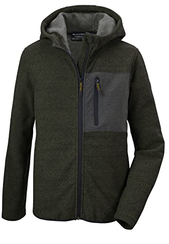 Killtec Jungen Kow 200 Bys Kntflc Jckt Strickfleecejacke mit Kapuze, Oliv, 128 EU von Killtec