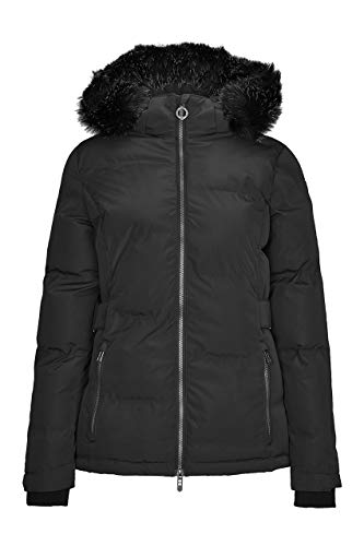 Killtec Damen Arela Steppjacke/Jacke In Daunenoptik Mit Abzippbarer Kapuze Und Abknöpfbarem Fellkragen, 10.000 Mm Wassersäule, Schwarz, 38 von Killtec