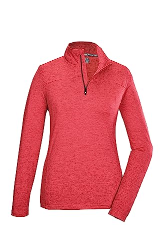 Killtec Damen Ksw 97 Wmn Shrt Funktionsshirt Langarmshirt mit Stehkragen und Rei verschluss, Neon-coral, 48 EU von Killtec