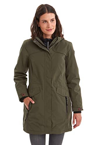 Killtec Damen Parka Grindavik WMN CT B - Funktionsparka mit abzippbarer Kapuze - Damen Jacke ist wasserdicht, dunkeloliv, 38, 35782-000 von Killtec