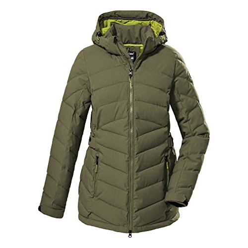 Killtec Damen Kow 61 Wmn Qltd Jckt Steppmantel Jacke in Daunenoptik mit abzippbarer Kapuze, helloliv, 38 EU von Killtec