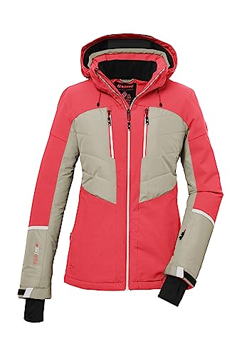 killtec Damen Skijacke/Funktionsjacke mit abzippbarer Kapuze und Schneefang KSW 87 WMN SKI JCKT, neon-coral, 36, 39750-000 von Killtec