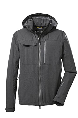 killtec Herren Funktionsjacke/Outdoorjacke mit abzippbarer Kapuze und Spritzschutz KOS 36 MN JCKT, graumelange, XXL, 39199-000 von Killtec