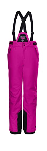 Killtec Mädchen Ksw 77 Grls Pnts Funktionshose Skihose mit abzippbarem Latz Schneefang und Kantenschutz, Neon Pink, 128 EU von Killtec