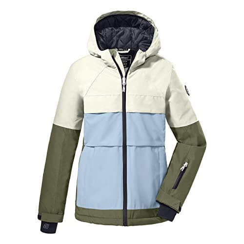 Killtec Mädchen Ksw 173 Grls Jckt Skijacke Funktionsjacke mit Kapuze und Schneefang, Weiß, 128 EU von Killtec