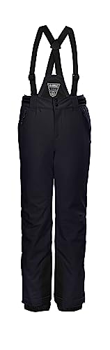 killtec Mädchen Skihose/Funktionshose mit abzippbarem Latz, Schneefang und Kantenschutz KSW 77 GRLS SKI PNTS, schwarz blau, 152, 37258-000 von Killtec