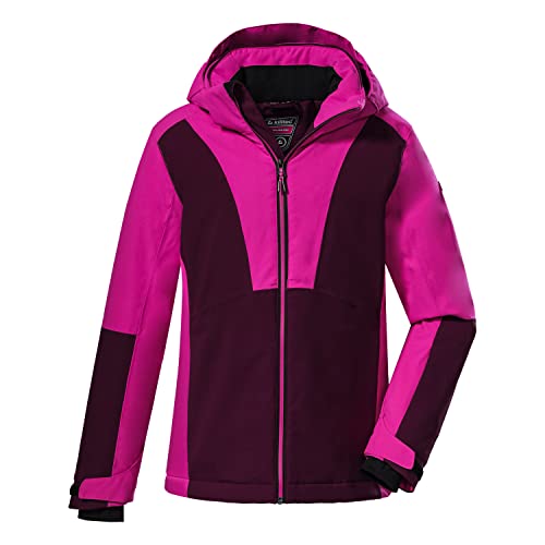 Killtec Mädchen Ksw 155 Grls Jckt Skijacke Funktionsjacke mit Kapuze und Schneefang, Rosa, 128 EU von Killtec