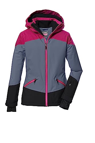 killtec Mädchen Skijacke wasserdicht/Funktionsjacke mit Kapuze und Schneefang KSW 151 GRLS SKI JCKT, blaugrau, 140, 41187-000 von Killtec