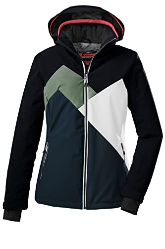 killtec (KILAH Damen Skijacke/Funktionsjacke mit abzippbarer Kapuze und Schneefang KSW 83 WMN SKI JCKT, schwarz blau, 54, 38622-000 von Killtec