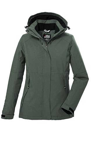 killtec Damen Kow 37 Wmn Jckt Funktionsjacke/Outdoorjacke Mit Abzippbarer Kapuze, Grün/grau, 50 EU von Killtec