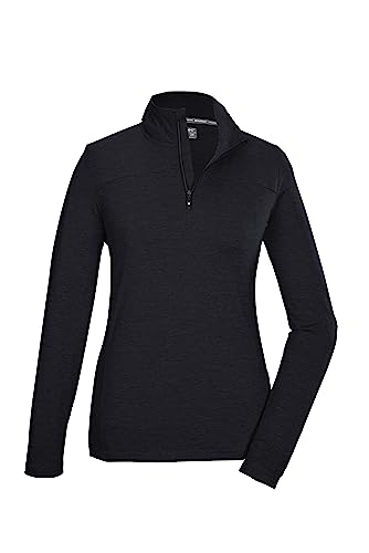 killtec Damen Funktionsshirt/Langarmshirt mit Stehkragen und Reißverschluss KSW 97 WMN LS SHRT, schwarz blau, 40, 40876-000 von Killtec