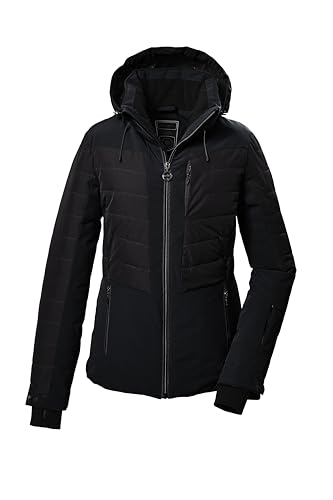 killtec Damen Skijacke/Funktionsjacke in Daunenoptik mit abzippbarer Kapuze und Schneefang KSW 309 WMN SKI QLTD JCKT, schwarz, 40, 42037-000 von Killtec