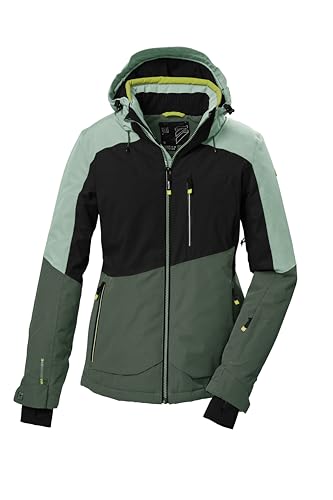 killtec Damen Skijacke/Funktionsjacke mit abzippbarer Kapuze, Schneefang und Unterarmventilation KSW 37 WMN SKI JCKT, hell stahlmint, 42, 41971-000 von Killtec