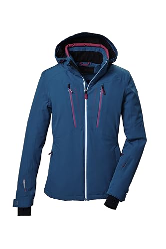 killtec Damen Skijacke/Funktionsjacke mit abzippbarer Kapuze, Schneefang und Unterarmventilation KSW 41 WMN SKI JCKT, ocean, 42, 41974-000 von Killtec