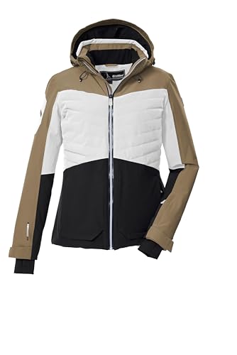 killtec Damen Skijacke/Funktionsjacke mit abzippbarer Kapuze und Schneefang KSW 30 WMN SKI JCKT, gebrochenes weiss, 46, 43416-000 von Killtec