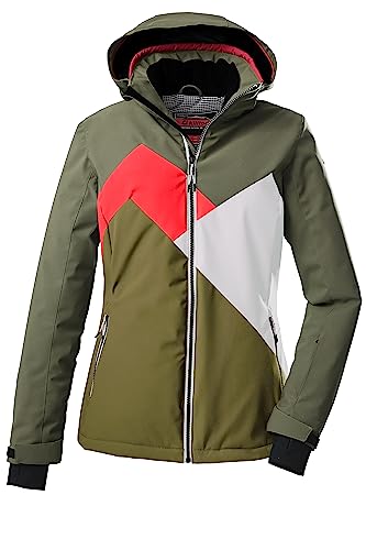 killtec Damen Skijacke/Funktionsjacke mit abzippbarer Kapuze und Schneefang KSW 83 WMN SKI JCKT, oliv, 40, 38622-000 von Killtec