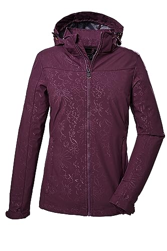 killtec Damen Softshelljacke/Outdoorjacke mit abzippbarer Kapuze KOS 40 WMN SFTSHLL JCKT, aubergine, 42, 41280-000 von Killtec