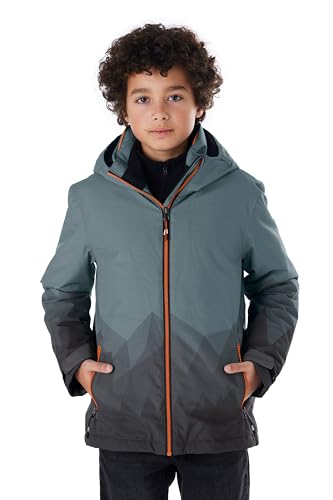 killtec Jungen Skijacke/Funktionsjacke mit Kapuze und Schneefang KSW 383 BYS SKI JCKT, rauchblau, 164, 42096-000 von Killtec