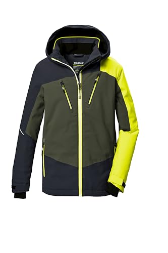 killtec Jungen Skijacke/Funktionsjacke wasserdicht mit Kapuze und Schneefang KSW 389 BYS SKI JCKT, dunkeloliv, 128, 42099-000 von Killtec