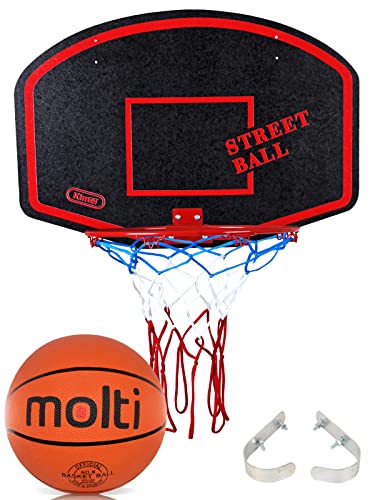 Basketballkorb mit Ball Basketball Korb Set Basketballspiel Manschaftssport schwarz-rot von Kimet