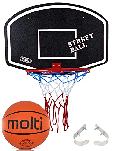 Basketballkorb mit Ball Basketball Korb Set Basketballspiel Manschaftssport schwarz-weiß von Kimet