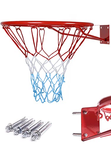 Hangring Basketballring Basketballkorb Metall Ring mit Netz und Befestigungsschrauben Kinder 37cm / 45cm (45cm) von Kimet