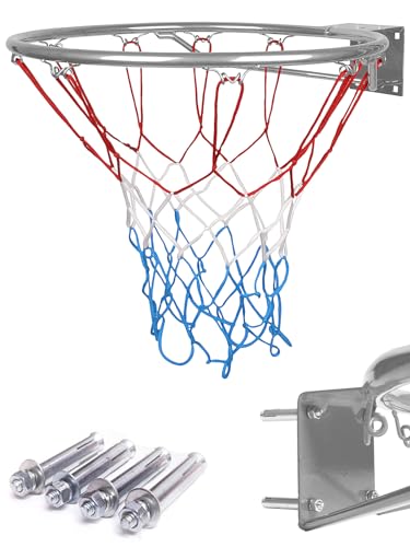 molti Basketballkorb Ø 45cm Wandmontage | Basketballring Ring & Netz und Befestigungsschrauben | Indoor & Outdoor von Kimet