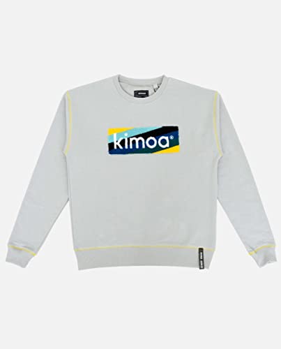 KIMOA Gestreiftes Logo, Grau Sweatshirt, S/M von Kimoa
