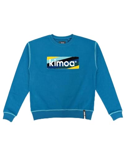 KIMOA Gestreiftes Logo in Himmelblau Sweatshirt, L/XL von Kimoa