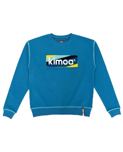 KIMOA Gestreiftes Logo Himmelblau Sweatshirt, XS/S von Kimoa