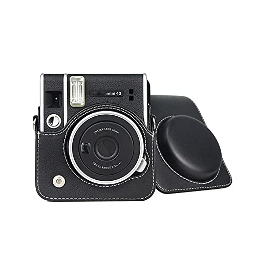 Kimyoaee Kameratasche für Fujifilm Instax Mini 40 Hülle, Leder Kameratasche mit abnehmbarem Schultergurt (Schwarz) von Kimyoaee