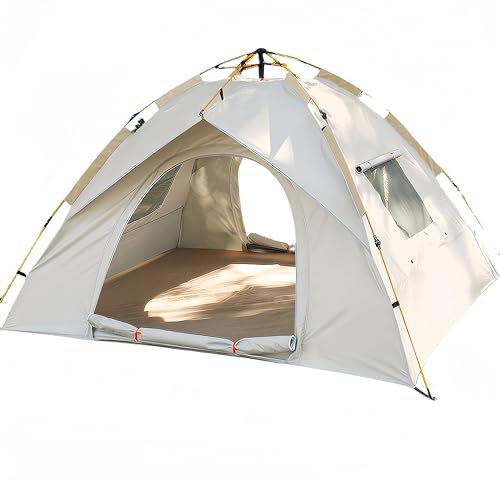 KinZon Zelt für Camping, für 2-4 Personen (Beige, für 2-3 Personen) von KinZon