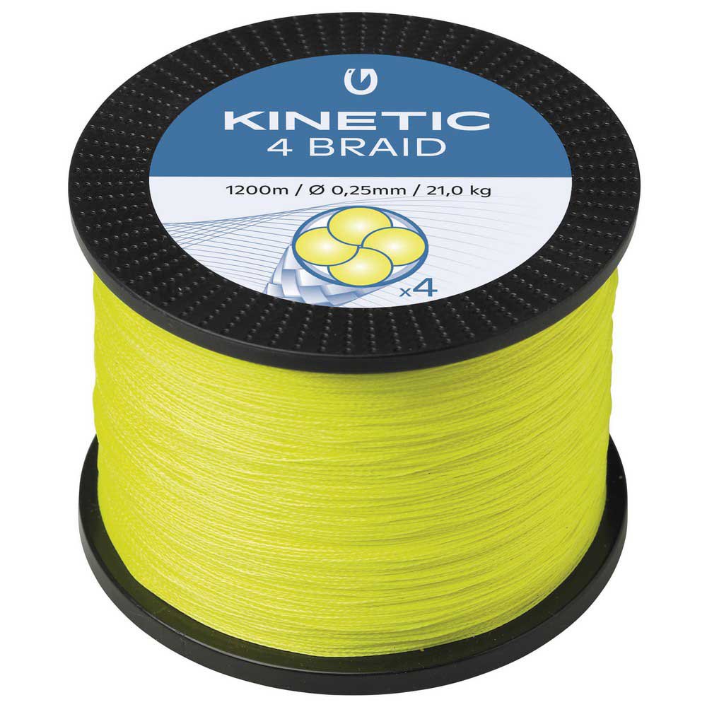 Kinetic Cyber 4 Braided Line 1200 M Gelb 0.250 mm von Kinetic