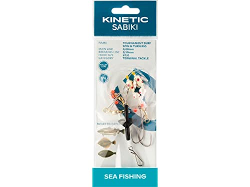 Kinetic Sabiki Tournament Surf Spin&Turn #1/0 Pearl Plattfisch Scholle Flunder Vorfach Rig System von Kinetic