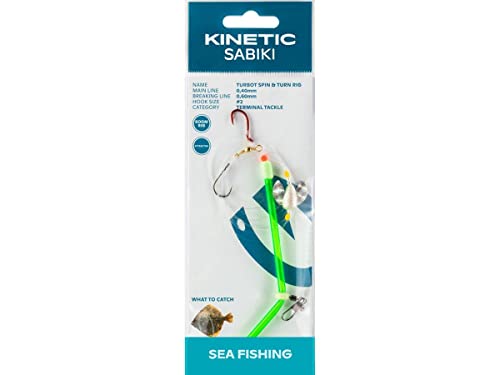 Kinetic Sabiki Turbot Spin&Turn #2 Pearl Glitter Plattfisch Scholle Flunder Vorfach Rig System von Kinetic