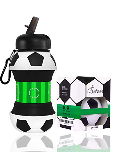 Kinder-Trinkflasche – Fußball-Geschenk für Jungen, BPA-frei, faltbar, tropfenfest, hält Trinkflasche, für Kinder, die Sie brauchen – 550 ml von King Grit