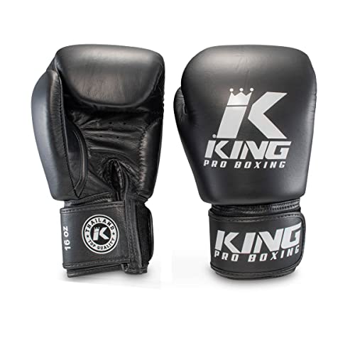 King Pro Boxing KPB/BGVL 3 Schwarz Boxhandschuhe Leder 16 Oz von King Pro Boxing