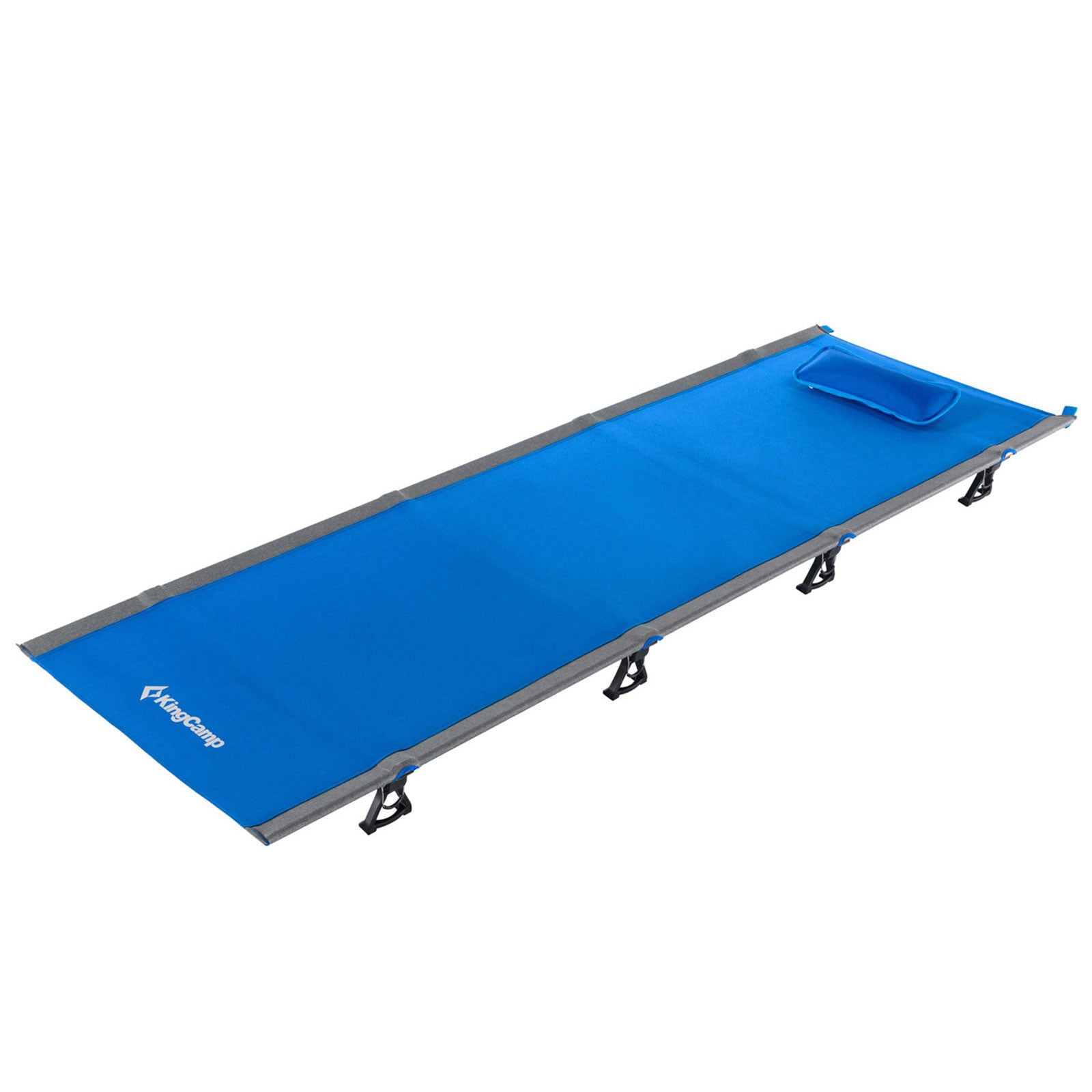 KINGCAMP Alu Feld Bett XL Outdoor Klick Klappbett Camping Liege Leicht 190x64 cm-blau von KingCamp