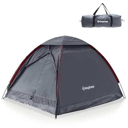KingCamp Ultraleicht Camping Zelt MONDOME II für 2 Personen - Wasserdichtes Zelt, Kompakt und Rucksack-freundlich - Ideales Zelt für Camping, Trekking und Outdoor-Aktivitäten,Grau von KingCamp