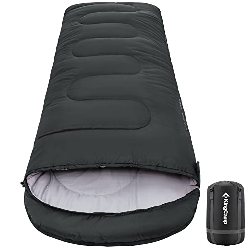 KingCamp Unisex-Adult Schlafsack Winter, SCHWARZ R, (190 + 30) x 80 cm von KingCamp