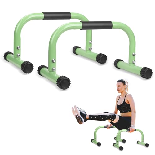 KingMile Parallettes, Handstand Barrenm, Großer Push Up Bar & & Dip Barren, Rutschfeste Liegestützgriffe, Calisthenics Equipment für Indoor & Outdoor, Geeignet für Heim-Fitness & Liegestütze (Grün) von KingMile