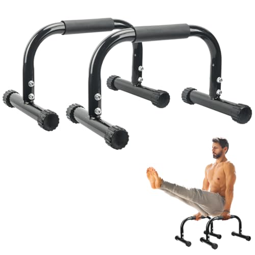 KingMile Parallettes, Handstand Barrenm, Großer Push Up Bar & & Dip Barren, Rutschfeste Liegestützgriffe, Calisthenics Equipment für Indoor & Outdoor, Geeignet für Heim-Fitness & Liegestütze (Schwarz) von KingMile