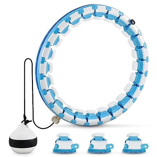 KingSaid Hula Reifen Hoop Erwachsene Smart Reifen Hoop Fitness Hula Einstellbar Breit hullahub mit Massagenoppen und 24 Abnehmbare Teile Anfängermit Gymnastikreifen zum Abnehmen Fitness Massage von KingSaid